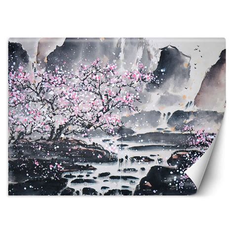 Afbeelding: Cherry Blossom Sky behang met Sakura motieven