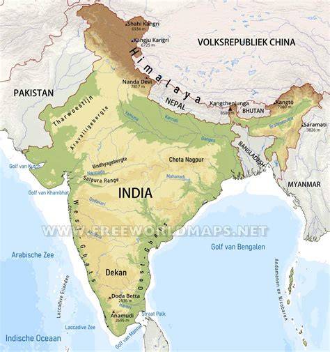 Illustratie kaart van de Himalaya en belangrijke bases