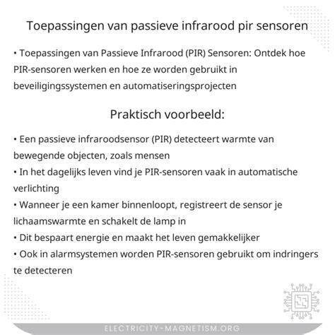 Infographic PIR voordelen en toepassingen