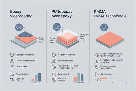 Infographic: Vergelijking epoxy, PU en acrylaat vloercoatings