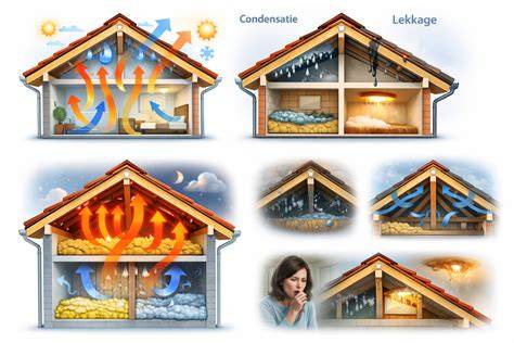 Diagram: warmteverlies via het dak en besparingsimpact bij isolatie