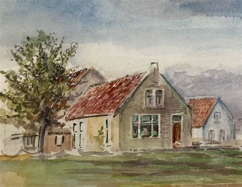 Illustratie van een aquarel schilderij op Schut Terschelling papier