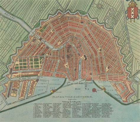 Kaart van Amsterdam met aandachtspunten voor leidingen in historische panden