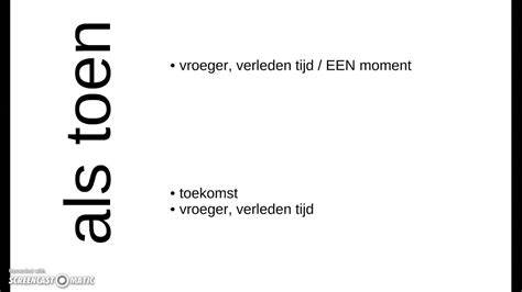 Infographic: Gebruik van tijdsvoegwoorden toen, als en wanneer en hun werkwoordstijden