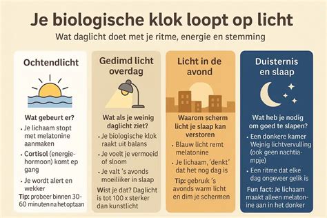 Schema: oorzaken en gevolgen van nachtwerk op de biologische klok