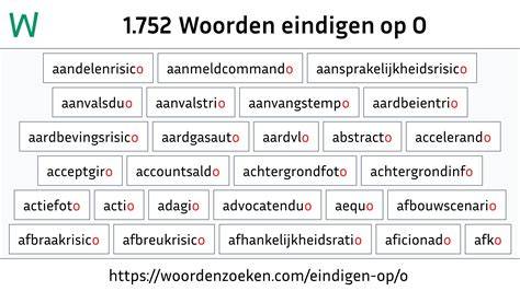 Voorbeeldwoordenlijst eindigend op af (infographic)