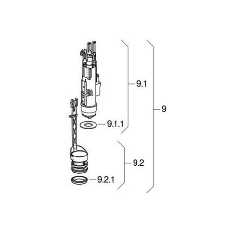Diagram van Type 212 spoelventiel en Type 383 vlotterkraan