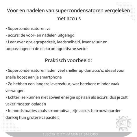 Diagram: Voor- en nadelen accu vs netstroom
