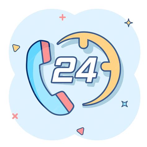 Pictogram van een 24/7 service met telefoon en klok