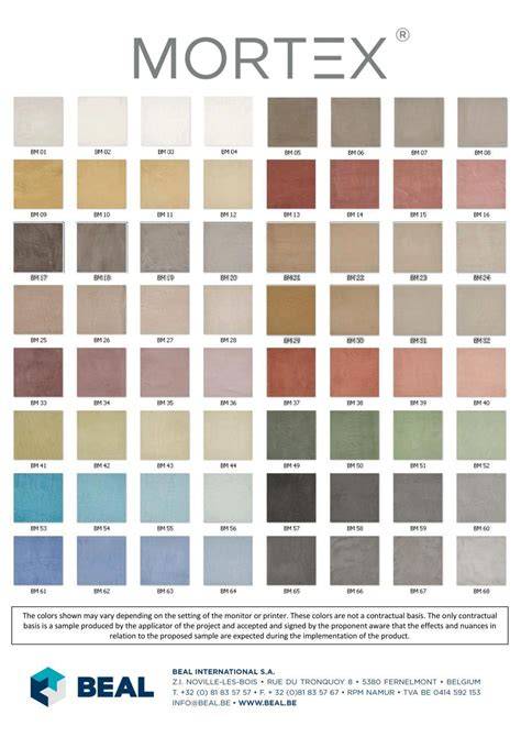 Beal Mortex Color processtappen (voorbehandeling, technische laag, decoratieve laag, droging en afwerking)