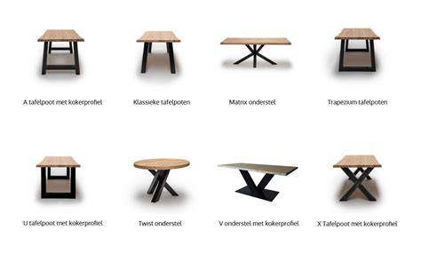 Infographic: 4 soorten tafelbladen en 16 vormen poten