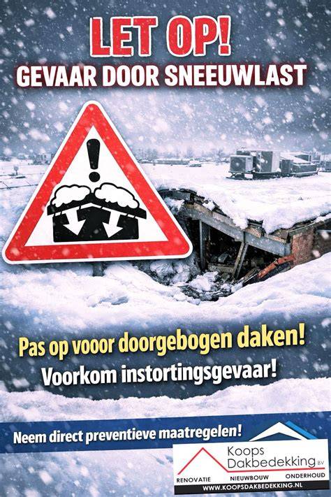 Infographic: Sneeuwbelasting op platte daken en stappenplan voor sneeuwvrij maken