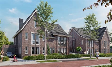 impressie van een tijdelijke woonwijk met groenvoorzieningen