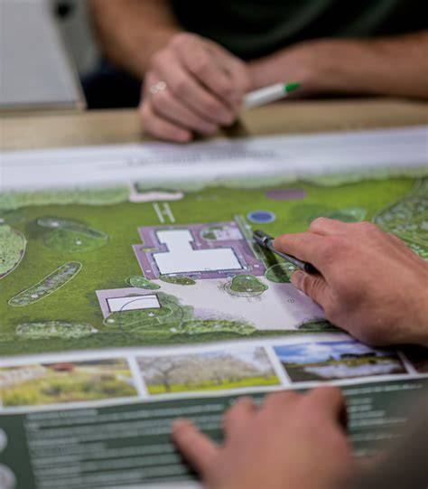 Infographic over het proces van tuinontwerp tot uitvoering en onderhoud