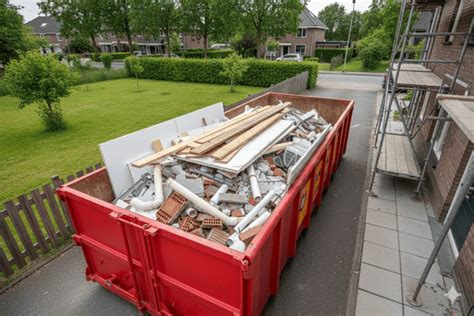 Infographic: afvoerstroom en recycling van bouwafval, scheiding per materiaal en kostenverschillen tussen schoon puin en BSA