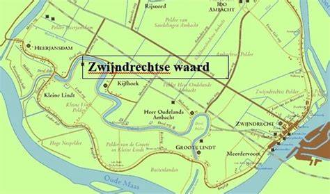 Infographic: kaart van Zwijndrechtse Waard en nabijgelegen gemeenten