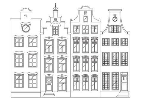 Illustratie van een Amsterdamse grachtenpand met gevel op vlucht