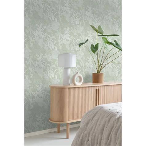 Inspiratie: mintgroen behang met tropische prints