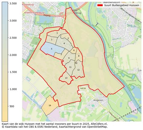 Kaart van Huissen met regionale schildersbedrijven