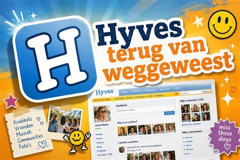 Hyves logo en eerste homepage