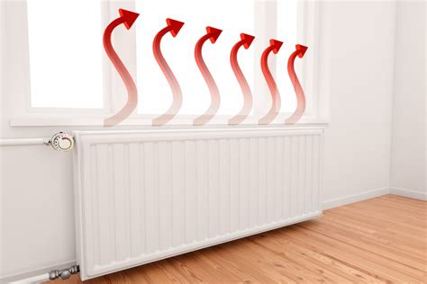 Diagram dat de ideale plaatsing van een radiator onder een vensterbank illustreert