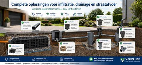 Afbeelding: Overzicht regenwaterafvoer en drainage systemen