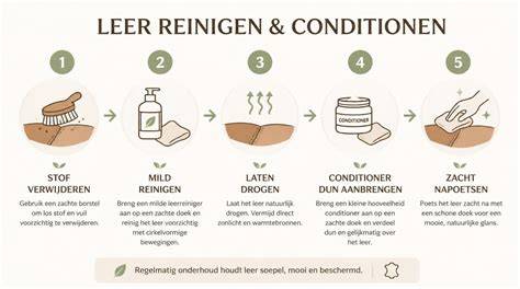 Infographic: stappenplan impregneren en onderhoud leer