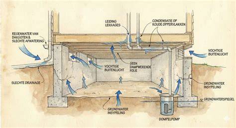 Illustratie: ventilatieroosters en kruipruimte plan