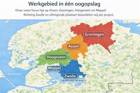 Kaart: Vestigings- en werkgebied in het westen van Nederland