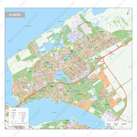 Een kaart van Almere met de verschillende wijken waar renovlies behang aangeboden wordt.
