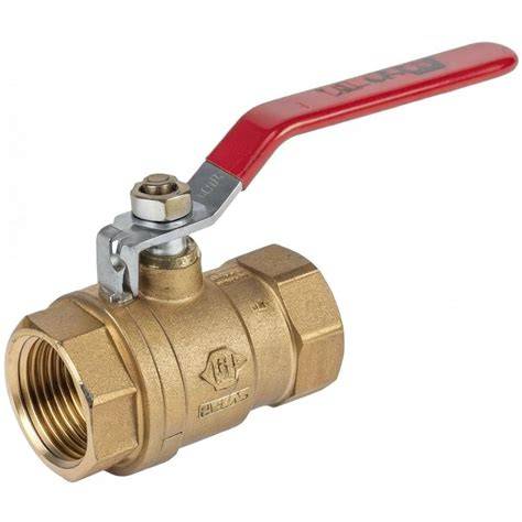 Industriële bronzen armatuur met rode hendel