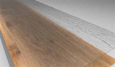 Close-up van een 8mm laminaatplank met voelbare houtstructuur en v-groef