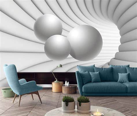 3D-behang voorbeeld: tunnel- en natuurmotieven