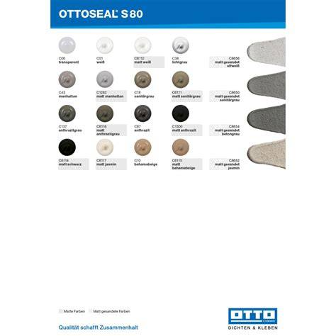 Infographic: overzicht kleurenselectie Ottoseal S-serie