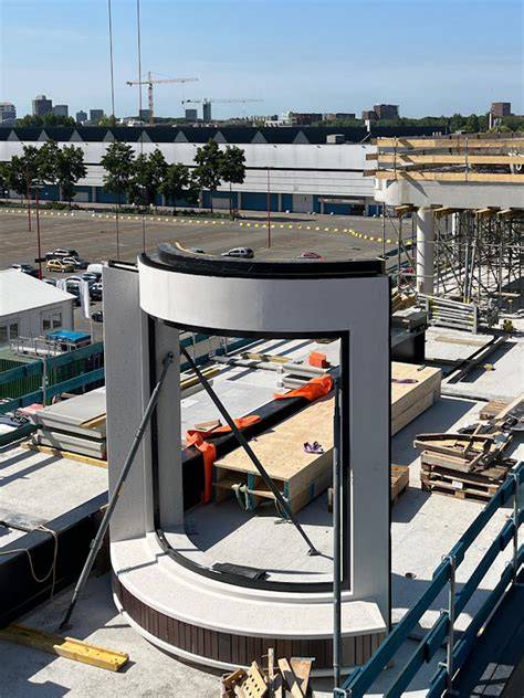 Diagram: logistiek en montageplan voor prefab gevels