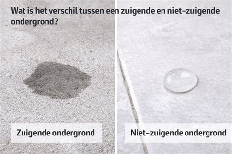 Diagram: poederende vs. niet-poederende ondergrond en passende voorstrijk