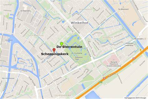 Kaart met Sterrentuin, De Werf en Scheppingskerk locaties