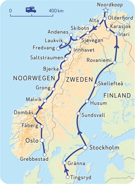 Kustlijn Noorwegen met fjorden en eilanden
