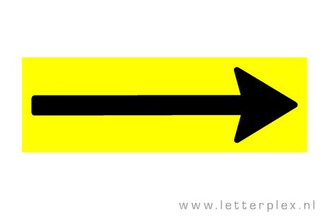 Voorbeeld van pijlen op de vloer die een looprichting aangeven