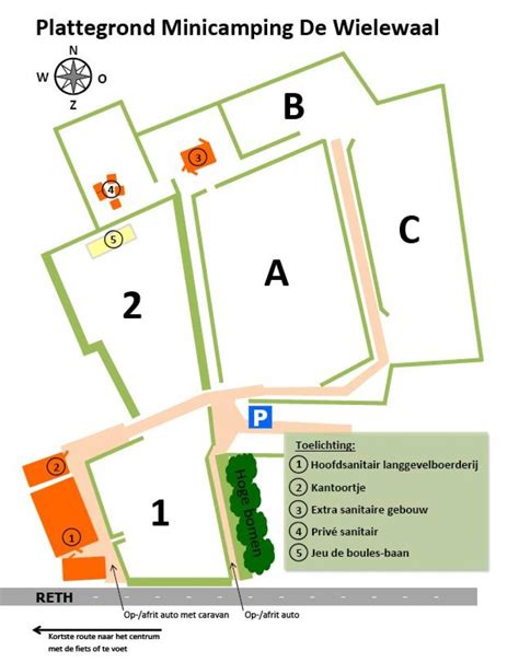 Infographic: plattegrond en voorzieningen van Minicamping Oisterwijk