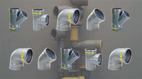 Schema van verschillende diameters en Maten van PVC hulpstukken met manchet