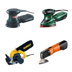 Illustratie van verschillende soorten schuurmachines