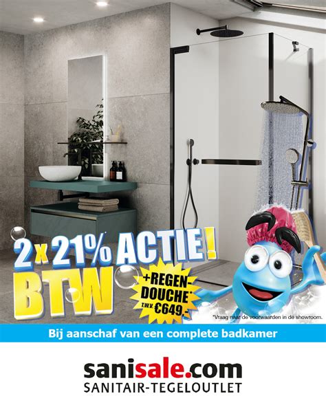 Voorbeeld van een badkameropstelling bij Sanisale