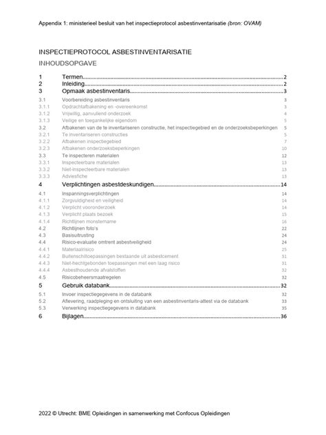 Voorbeeld van een asbestinventarisatie rapport
