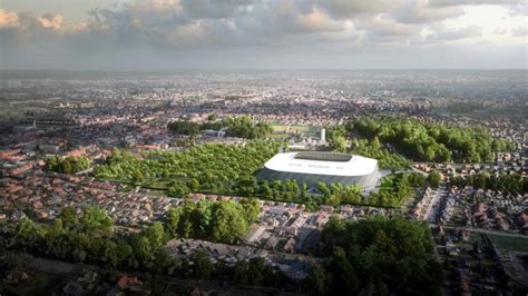 Artistieke impressie van het toekomstige Club Brugge stadion in het Olympiapark