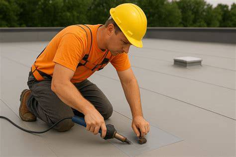 Infographic overzicht stappen PVC dakreparatie