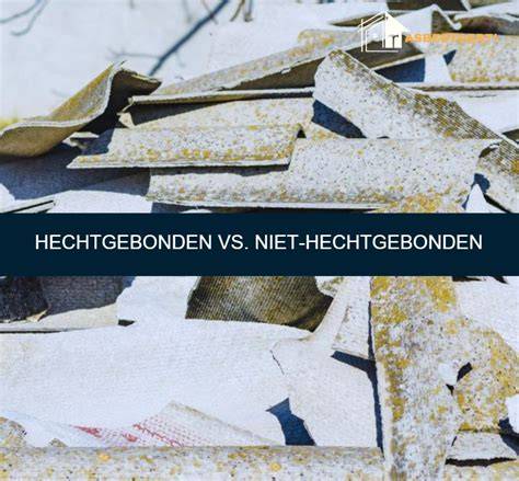Infographic met verschillen tussen hechtgebonden en niet-hechtgebonden asbest, en waar het voorkomt