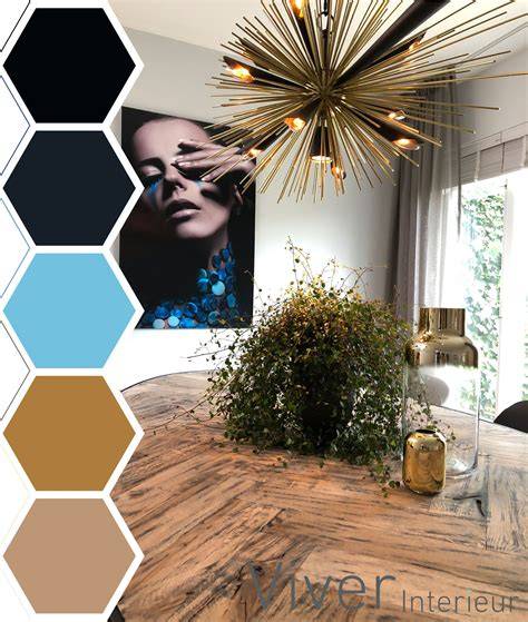 Kleurpsychologie: blauw en goud samen in interieur