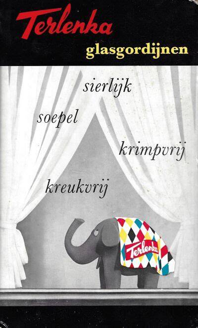Reclamebord Terlenka glasgordijnen, circa 1955