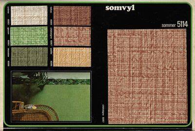 Brochure met monsters Somvyl schuimvinyl uit 1977